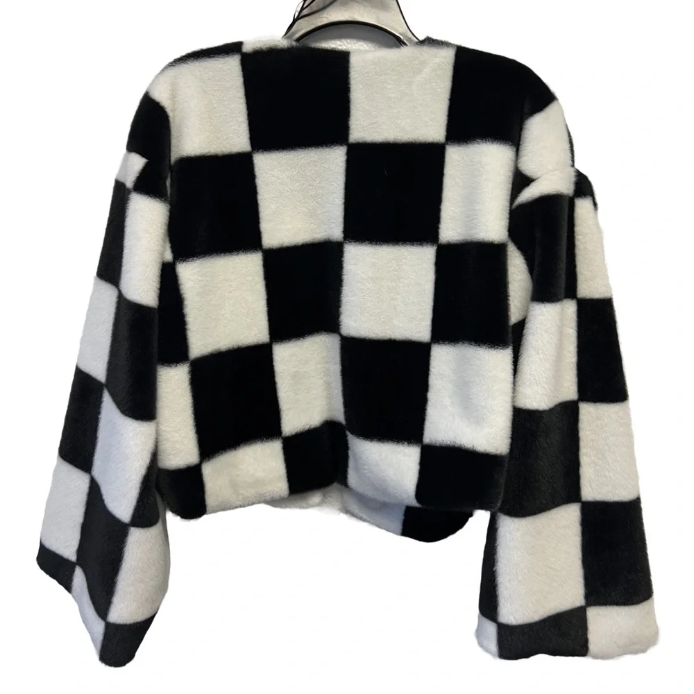 Dillard's Love & Piece Faux Fur Open-Front Sweater - Picture 4 of 5